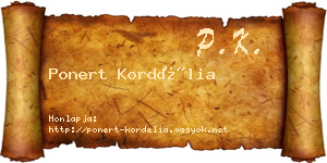 Ponert Kordélia névjegykártya